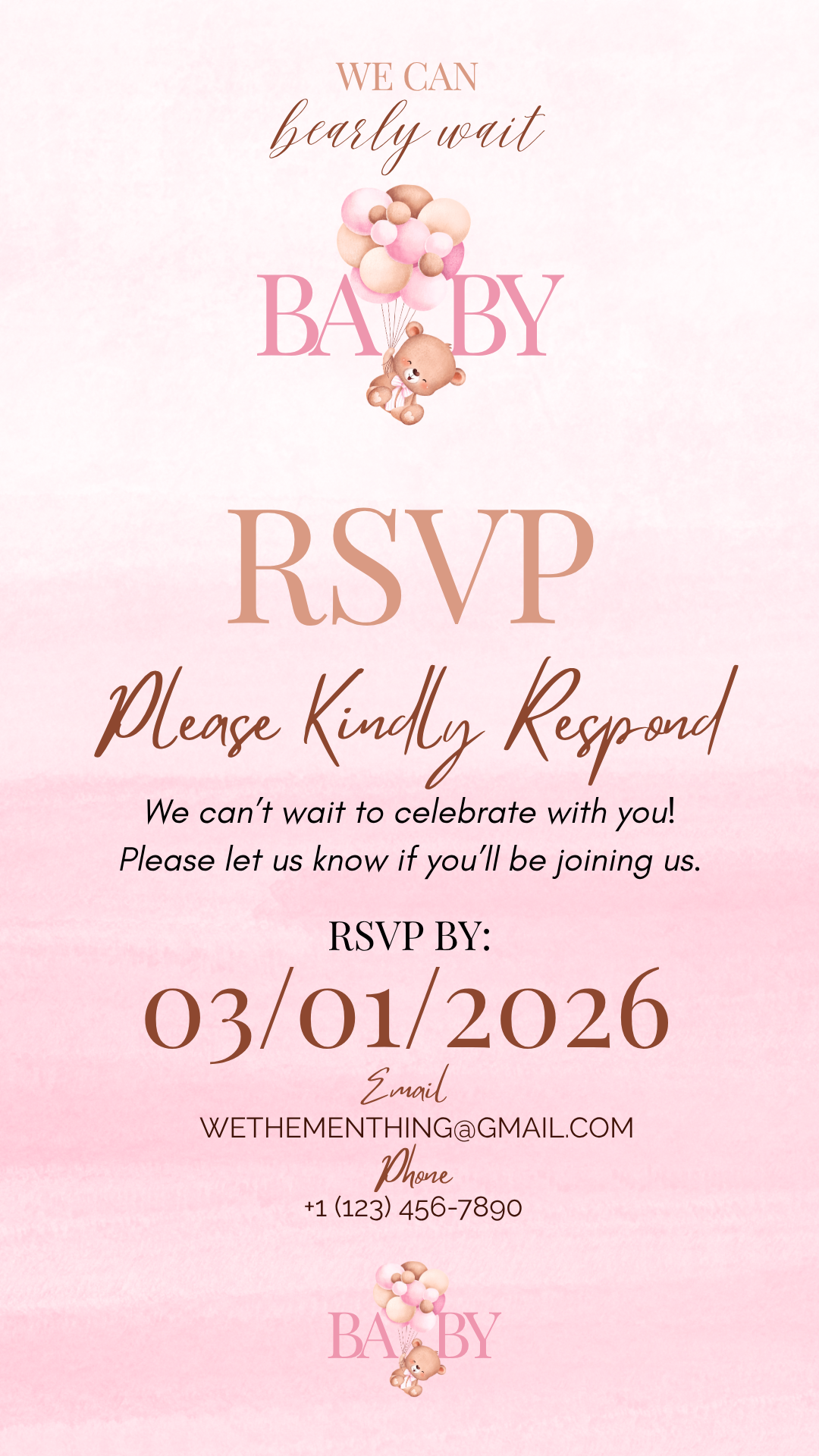 We Can Bearly Wait (Pink)