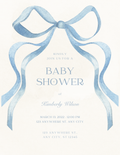 Blue Bow Baby Shower Invitation